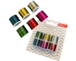 6 x Hobbydraad - ijzerdraad - Metaaldraad - Koperdraad - Juwelen Sieraden Maken - Goud - Zilver - Groen - Blauw - Rood - Roze - Op Rol 350 cm - Hobby ijzerdraad zilver