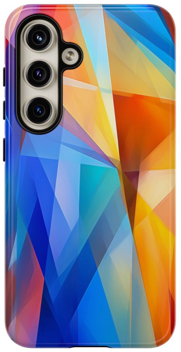 Levendig Geometrisch Abstract Ontwerp – Telefoonhoesje Geschikt voor Samsung Galaxy S24