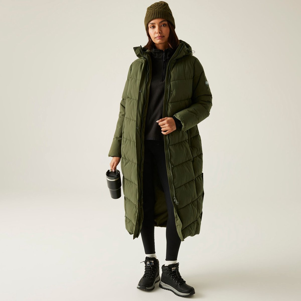 Eloria quilted jas voor dames Groen