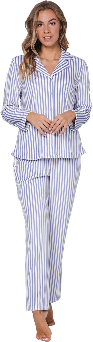 Pastunette Blue Fog - Pyjama - Fanel/Fleece - Doorknoop Blauw