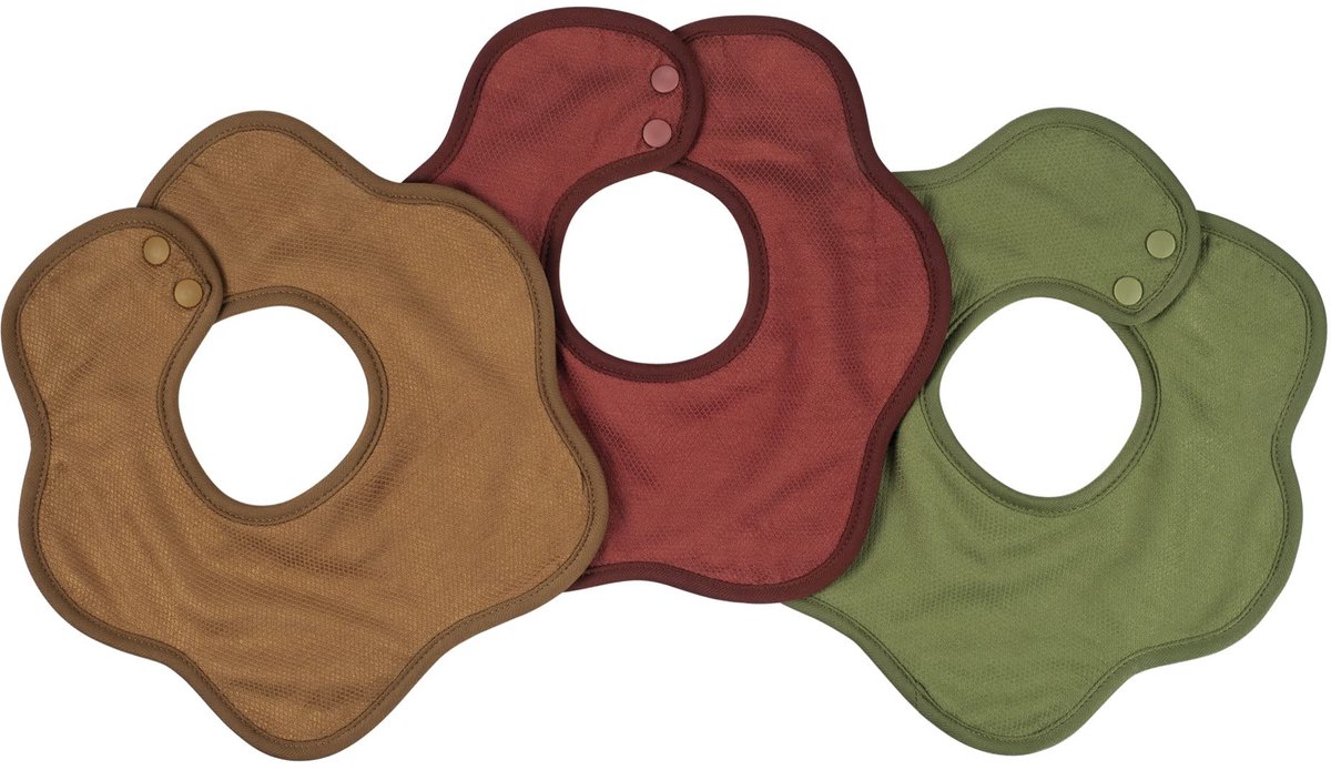 Driehoekige Slabbetjes - Absorberend Katoen Set - Voor Baby's met Doorkomende Tandjes en Kwijlende Baby's - Met Bloemenprint en Effen Kleuren - Unisex