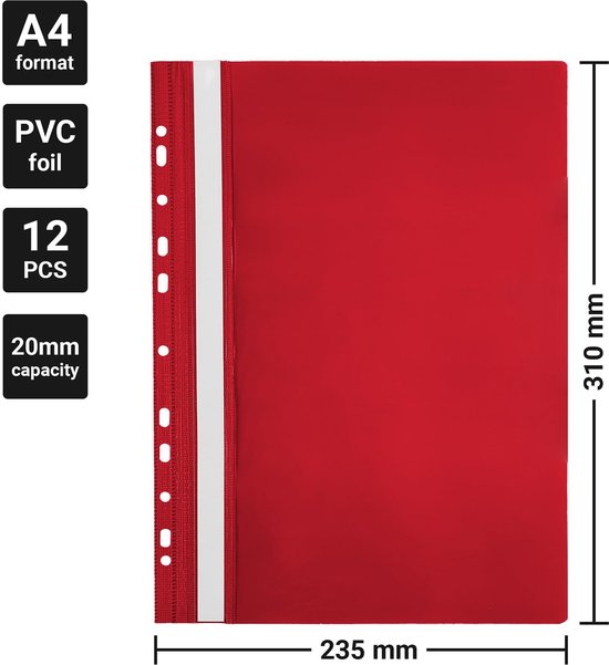 Durable 290419 klemrug met perforatie voor ringband, voor ca. 60 vellen A4, verpakking van 50 stuks, transparant