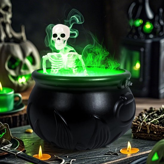 Ketel d'Halloween Ibenzoa® avec machine à brouillard et Siècle des Lumières pour des décorations de fête effrayantes