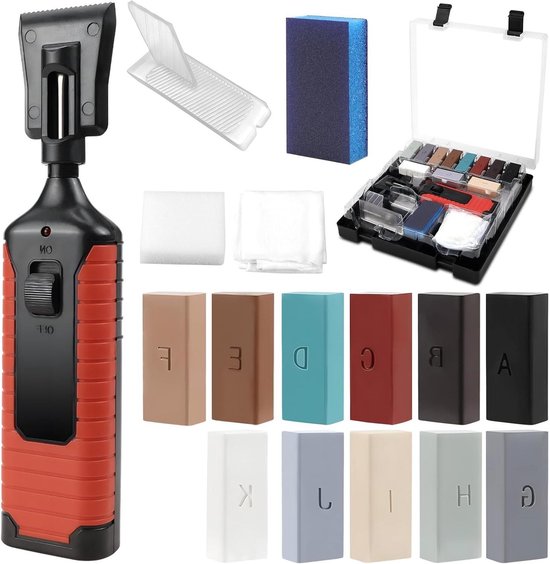 SEISSO Reparatieset voor Houten Meubelen, 12 Kleuren Houtvuller, voor Krassen, Vlekken, Vloeren, Laminaat, Kasten, Kersenhout, Tafels