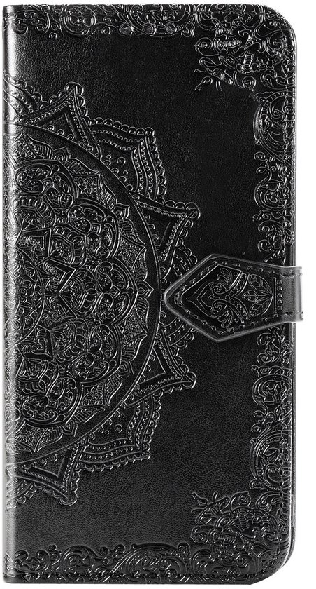Coque Xiaomi Redmi 9A Mandala Booktype - Zwart