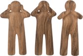 J-Line figuur P'tit Maurice Namaakhout - polyresin - kamel - 3 stuks