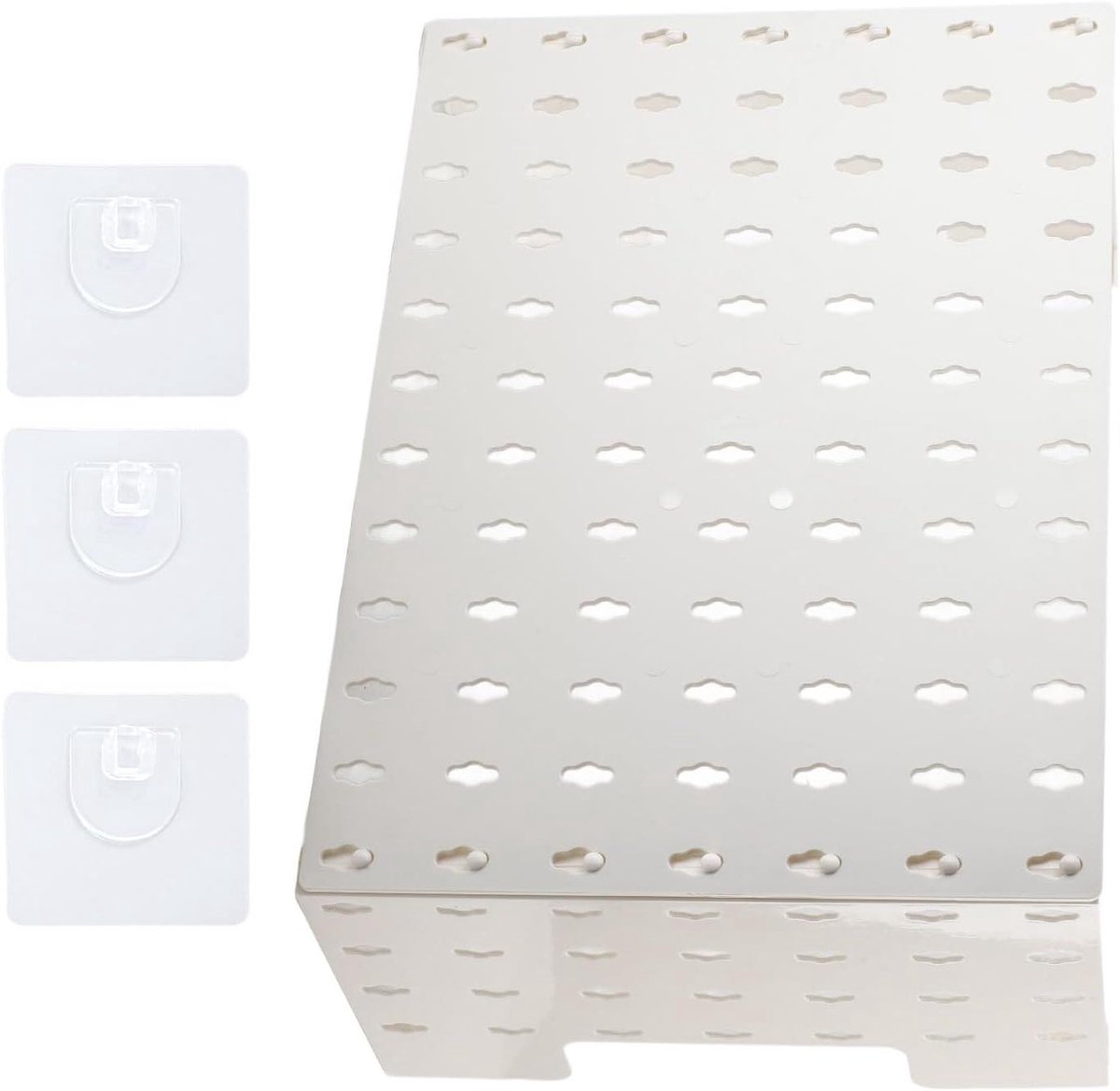 JGS Premium - Keuken Gas Water Heater Cover Met Kleefpads & Pegboard Wand Opslagrek
