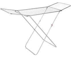 HI Wasrek - droogrek - zilver - metaal - 171 x 54 x 89 cm - max 15 kg - ophangen
