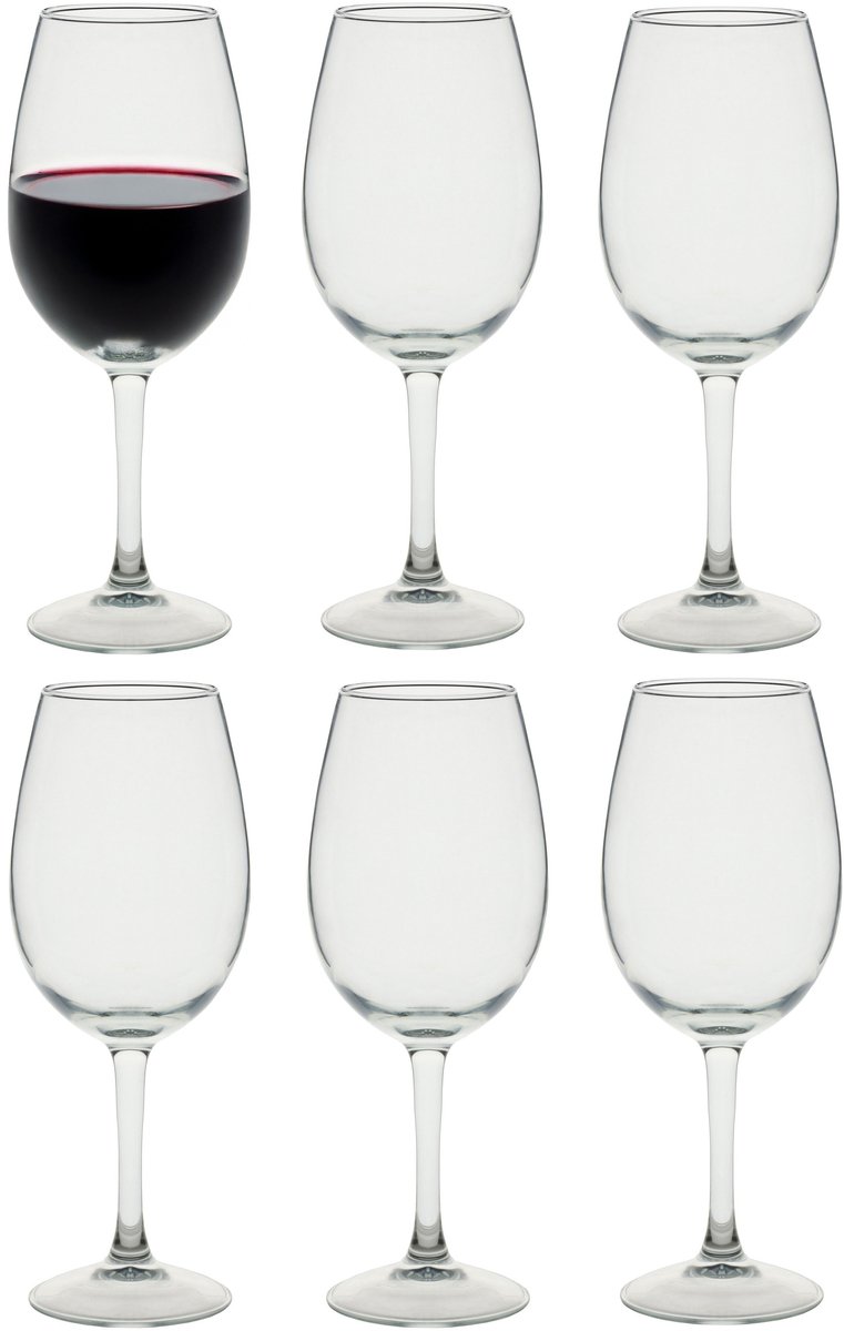 Vicrila wijnglazen Merlot - 6x stuks - voor rode en witte wijn - 490 ml - 22 x 9 cm - transparant - Horeca kwaliteit - Hard glas