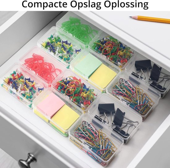 Prmape 48 stuks opbergdozen met deksel, klein, 4,5 x 4,5 x 2 cm