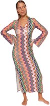 Trendyol Getailleerde Maxi Gebreide Strandjurk Met Geometrisch Patroon Tbess23El00177