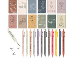 24 Sets Kleurrijke Notitieboeken & Motiverende Balpennen - Inspirerende Teamgeschenken voor Collega's en Leraren - Cadeauset voor Medewerkers bij Afscheid - Dankje voor Vacatures - Morandi Kleuren