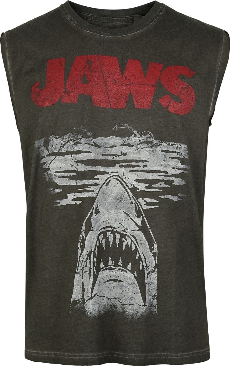 Jaws Jaws - Poster Heren Tanktop - donkergrijs - XXL