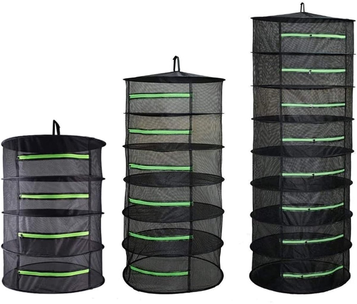 Opvouwbaar Droogrek met Rits - 6 lagen - Zwart - Φ60cm