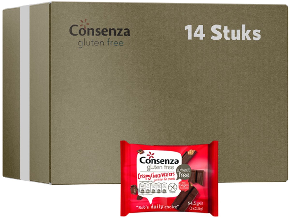 Consenza | Crispy Choco Wafels | 14 stuks | 14 x 64.5 gram