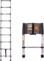 Bol.com Telescopische Ladder Rovendo - Roestvrijstalen Vouwladder - Draagbare Uitschuifbare Loft Ladder - Max. Belasting 150kg -... aanbieding