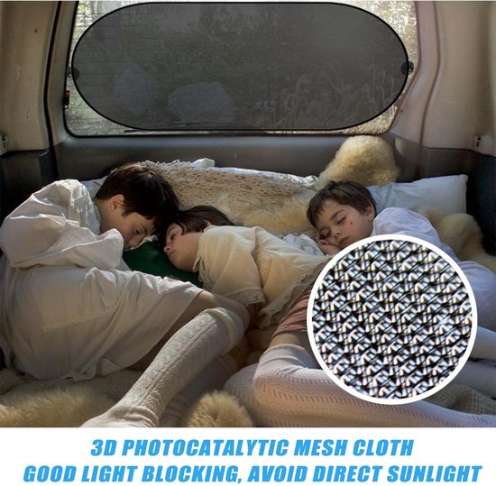 Ibenzoa® Universele Auto Zonwering Achterruit met UV-bescherming en Zuignappen 100 x 50 cm van Ibenzoa — afbeelding 4