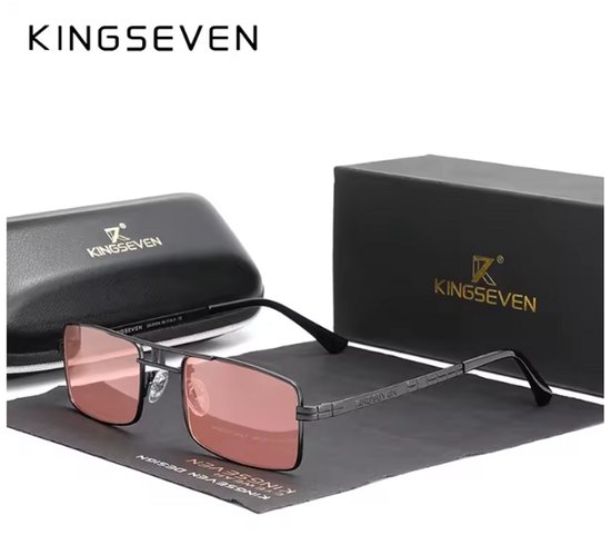 KINGSEVEN Zonnebril 760 - Helder Roze – Heren - Vrouwen - Gepolariseerd - UV400 - Vintage