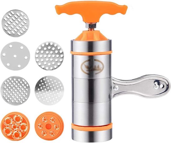 Noodles Machine Manual Noodle Maker Machine with 7 Noodle Moulds - Stainless Steel van Merkloos — afbeelding 4