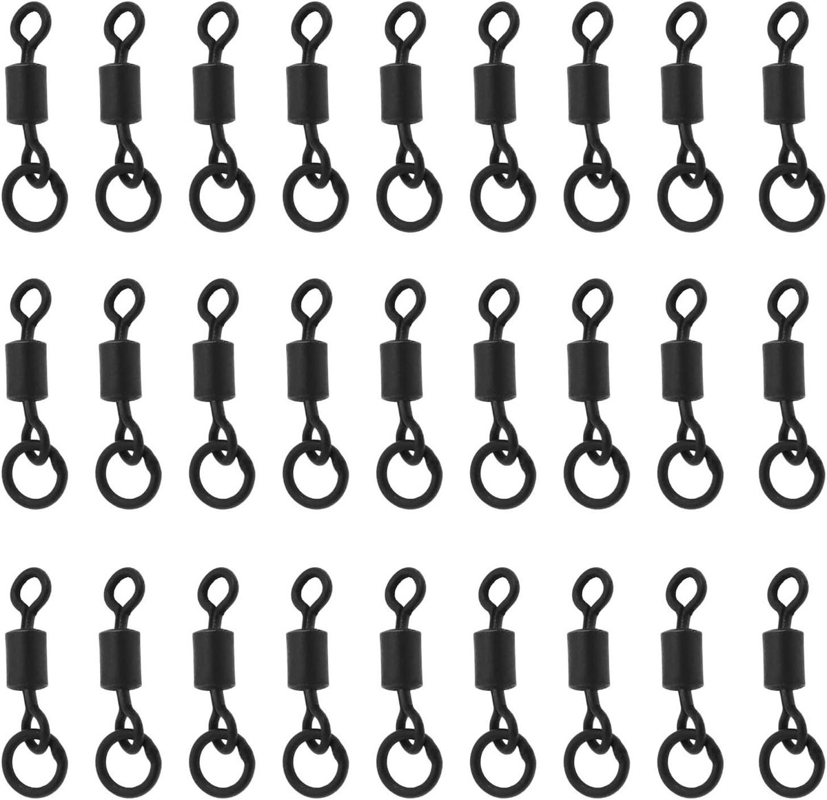 Allecto Plus - Flexi Ring Swivels voor Karpervissen - 50 stuks - Roestvrij staal - Visaccessoires 20mm lang