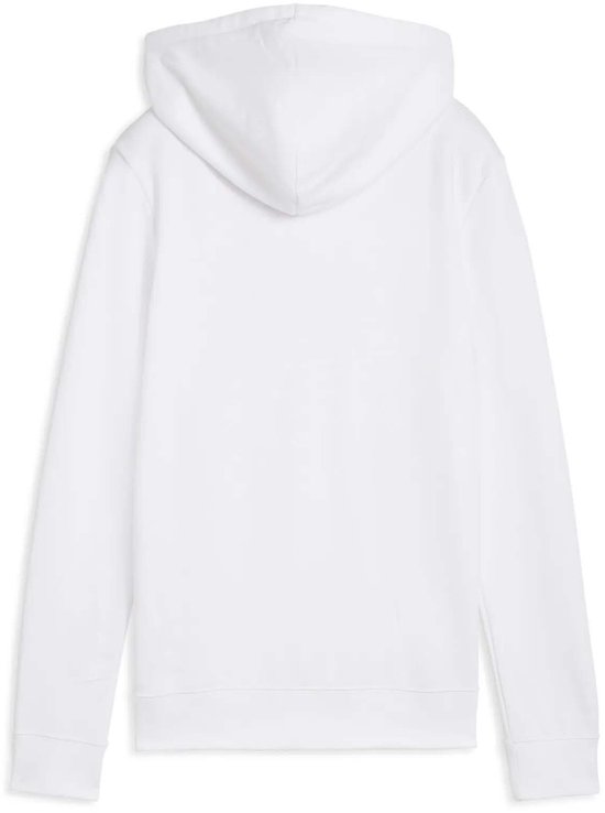 Witte hoodie van Puma met lange mouwen en capuchon. De achterkant is effen wit.
