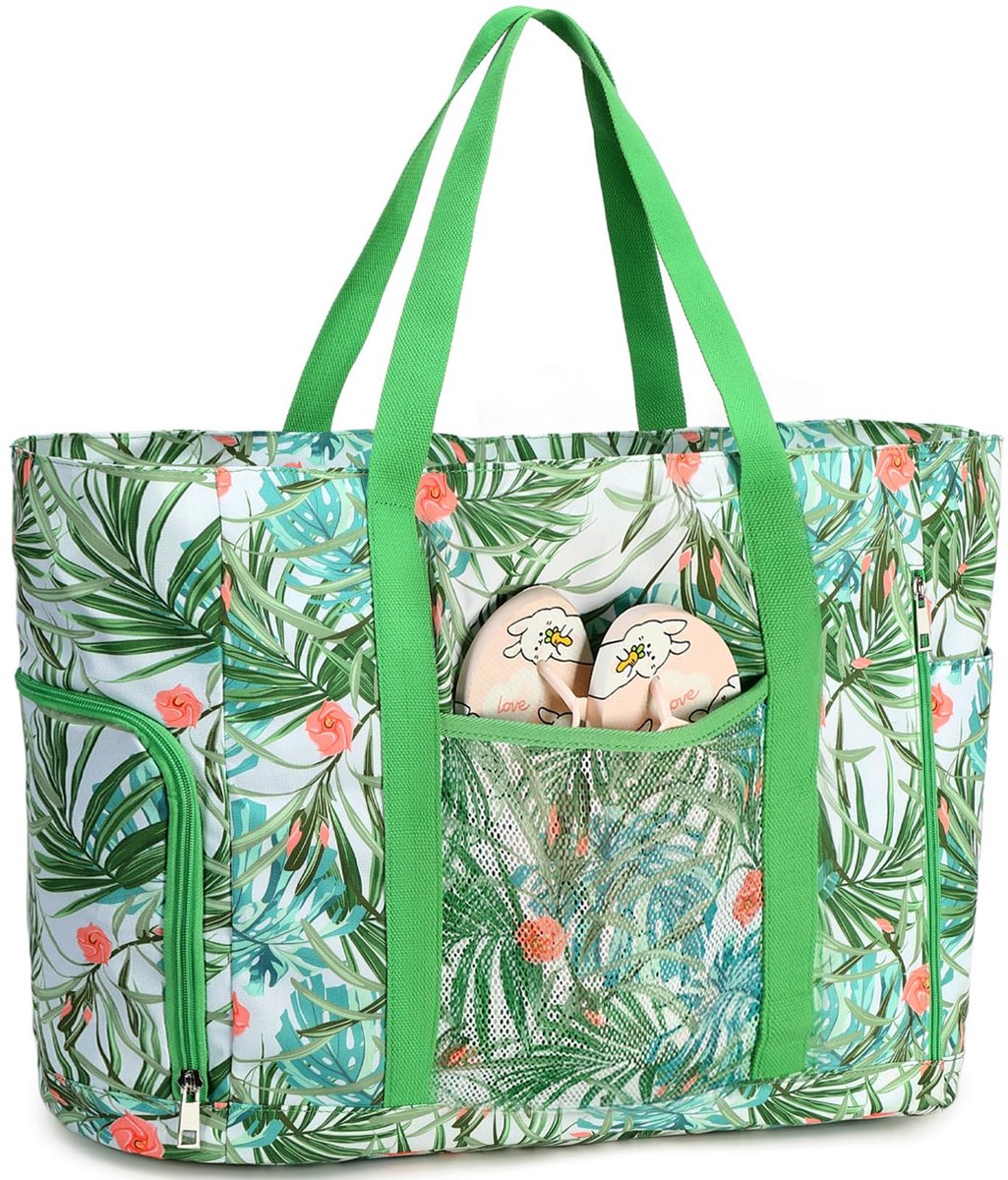 Ibenzoa® Extra Grote Strandtas met Schoenenvak en Waterdichte Bescherming voor Dames