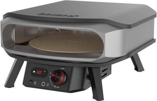 Cozze® 17" Premium Rotate pizza oven gas 30 mbar - krachtige 8,0 kW gas pizzaoven met roestvrijstalen U-brander, automatische ontsteking, LED-bediening en thermometer - met pizzasteen Ø 42,5 cm - perfecte pizza’s in 2 minuten — afbeelding 3