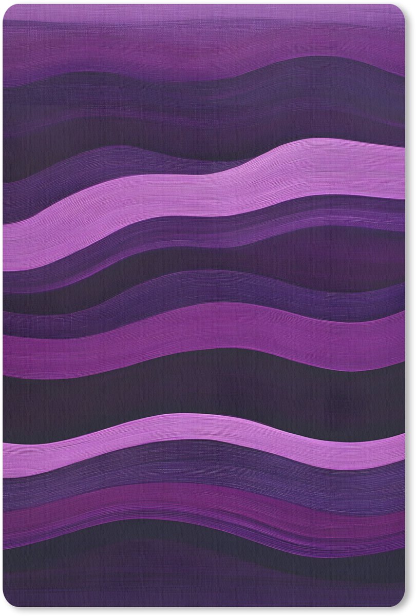 Muismat 18x27 cm - Mousepad Lijnen - Golven - Paars - Abstract - Muismatten