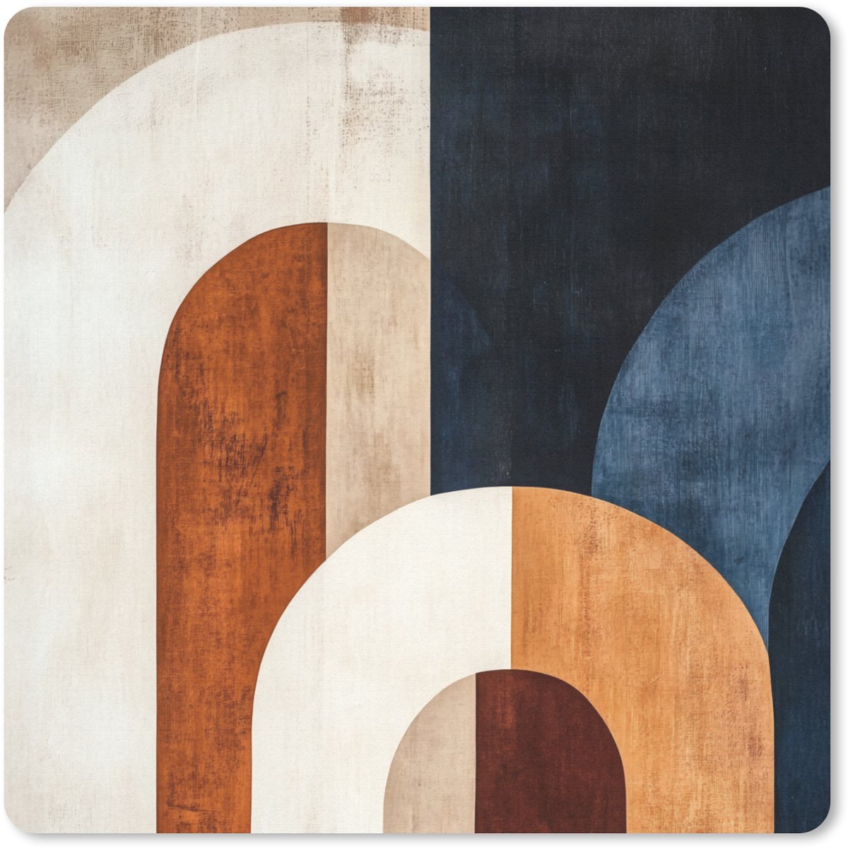 Muismat 20x20 cm - Mousepad Abstract - Vormen - Donkerblauw - Muismatten