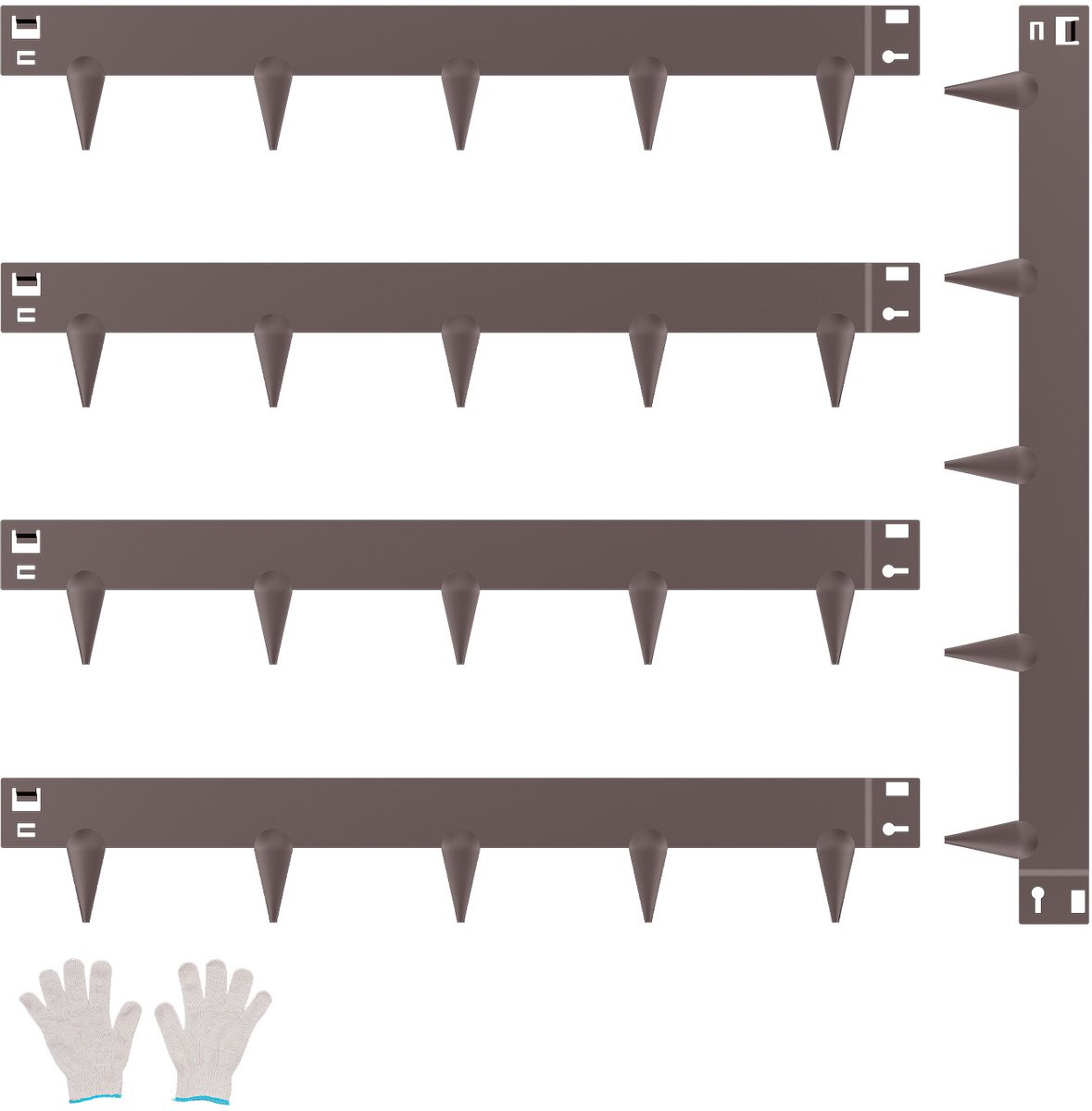 Gazonrand, 5-Pack, 990 X 156 X 1,5 mm, metalen Perkrand, Bloemperkrand, Duurzame Gazonrand, Eenvoudig Te Installeren, Afbakening voor Bloemperken en Tuinpaden, Bruin