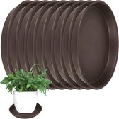 Sturiz 8 stuks ronde onderzetters voor bloempotten 30 cm, potonderzetters voor planten, roodbruin, onderbord voor bloempotten, kunststof plantenonderzetter, plantenpotonderzetter voor binnen- en