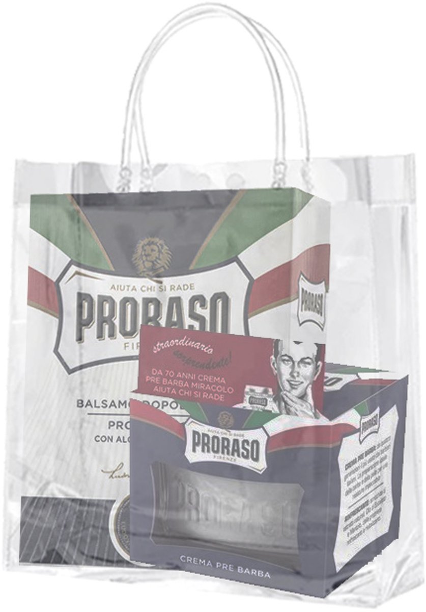 Proraso Blue Scheerset – Pre Shave Crème & Aftershave Balm (100 ml) in een tasje