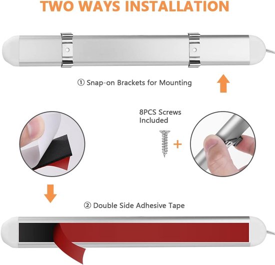 URAQT 80 LED Binnenverlichting, 2 Stuks 12V LED-strip 1200LM 6W DC LED-binnenverlichtingsstrip met 2 verlengsnoeren en schakelaar Auto Led voor auto Camper Van Bus Caravan Boot Keuken Badkamer Bar