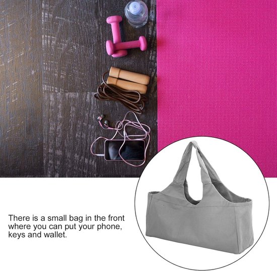 Allecto Plus - Yoga Mat Draagtas met Grote Capaciteit - Geschikt voor alle matten - Canvas Yoga Tas voor Opbergen en Vervoeren van Mat van Allecto Plus — afbeelding 5