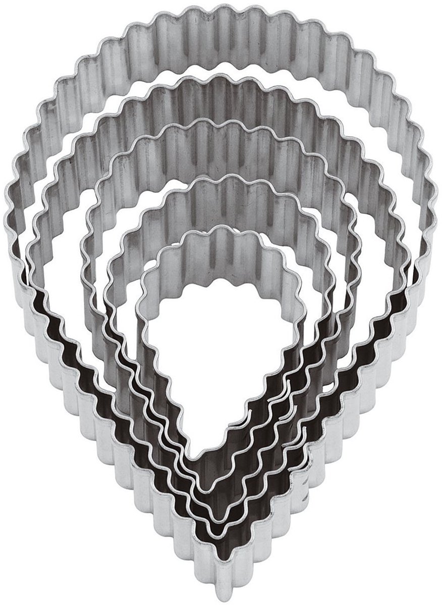 PADERNO Scalloped Cutter Drops 5 piezas, Zilver