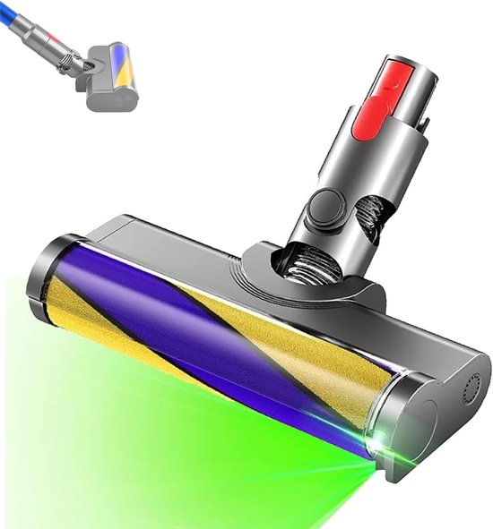 Geschikt voor Dyson V15 V11 V10 V8 V7 Stofzuiger Stofdetector, Vervangend Accessoire voor Zachte Rolborstel voor Hardhouten Vloeren met Optisch Groen Licht – Verbeterd Vermogen, Snelheid en Levensduur