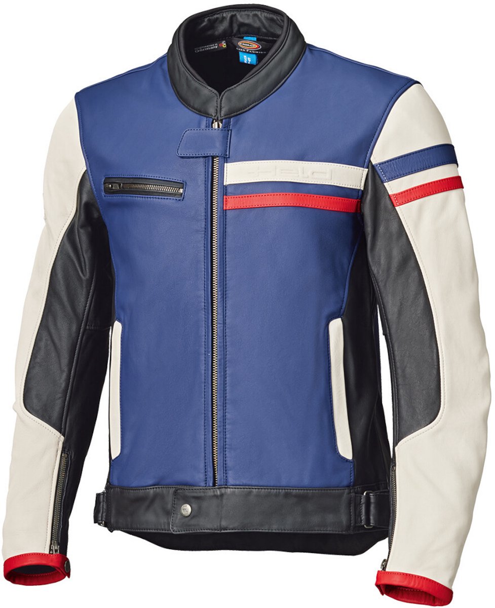 Held Midway Blauw Rood Wit Leren Motorjas - Jas