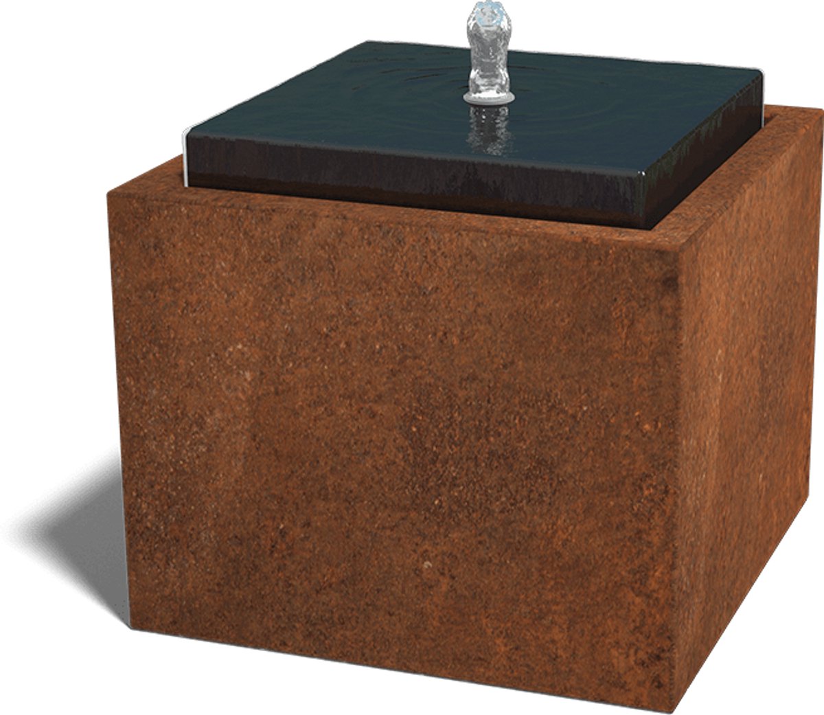 Cortenstaal watertafel - Orin - 50x50x40cm - Roestkleur - Exclusief LED-verlichting - MySteel