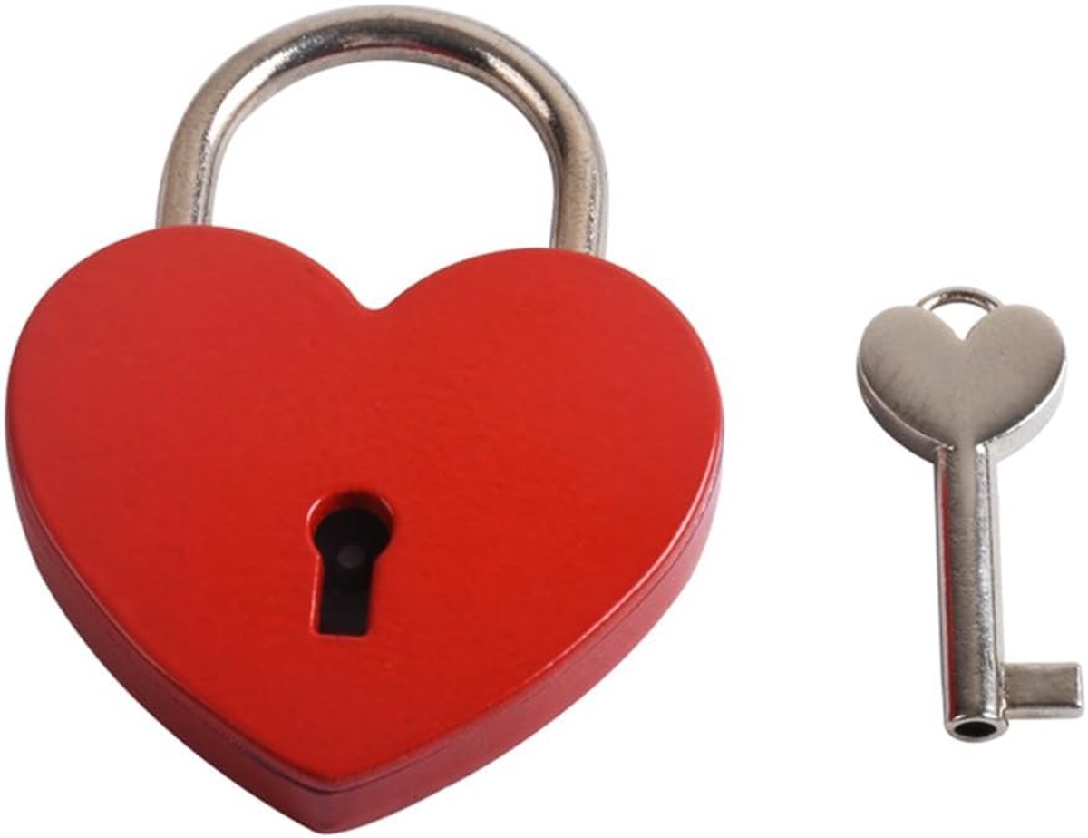 Decoratieve Hartvormige Hangslot met Sleutel - Mini Hangsloten voor Kluisjes - Tuin - Gym - Koffers