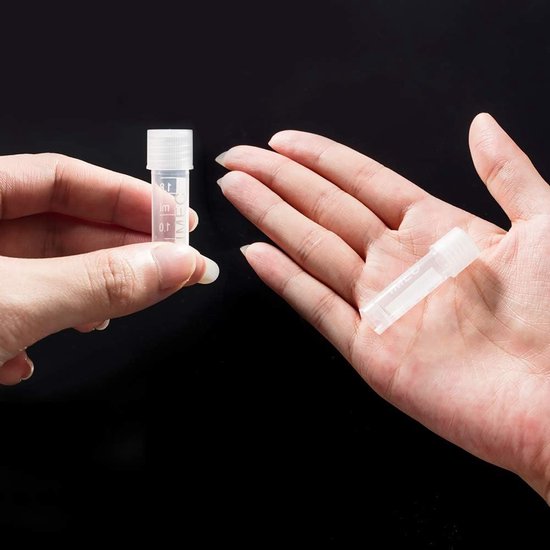 50 Pack Plastic Meetbuisjes voor Etherische Oliën - Miniflesjes met Druppels voor Chemie Lab, Parfums en Cosmetica - 1 ml — afbeelding 2