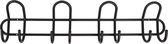 HOME It® kapstok met 4 haken Ø8 mm x 54,5×6,5 x 13 cm zwart