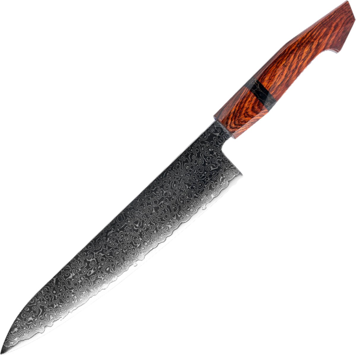 Dastium Home - 67-Laags Damascus Staal Koksmes 23CM - Damaststaal Keukenmes - Japans Mes van Echt Damascus Staal - Met Ergonomisch Sandelhouten Handvat