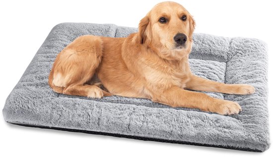 BaoDan Hondenhok voor binnen, groot hondenkussen met antislip onderkant, 106 x 71 cm, comfortabel hondenbed, wasbaar hondenbed, zacht, bruin