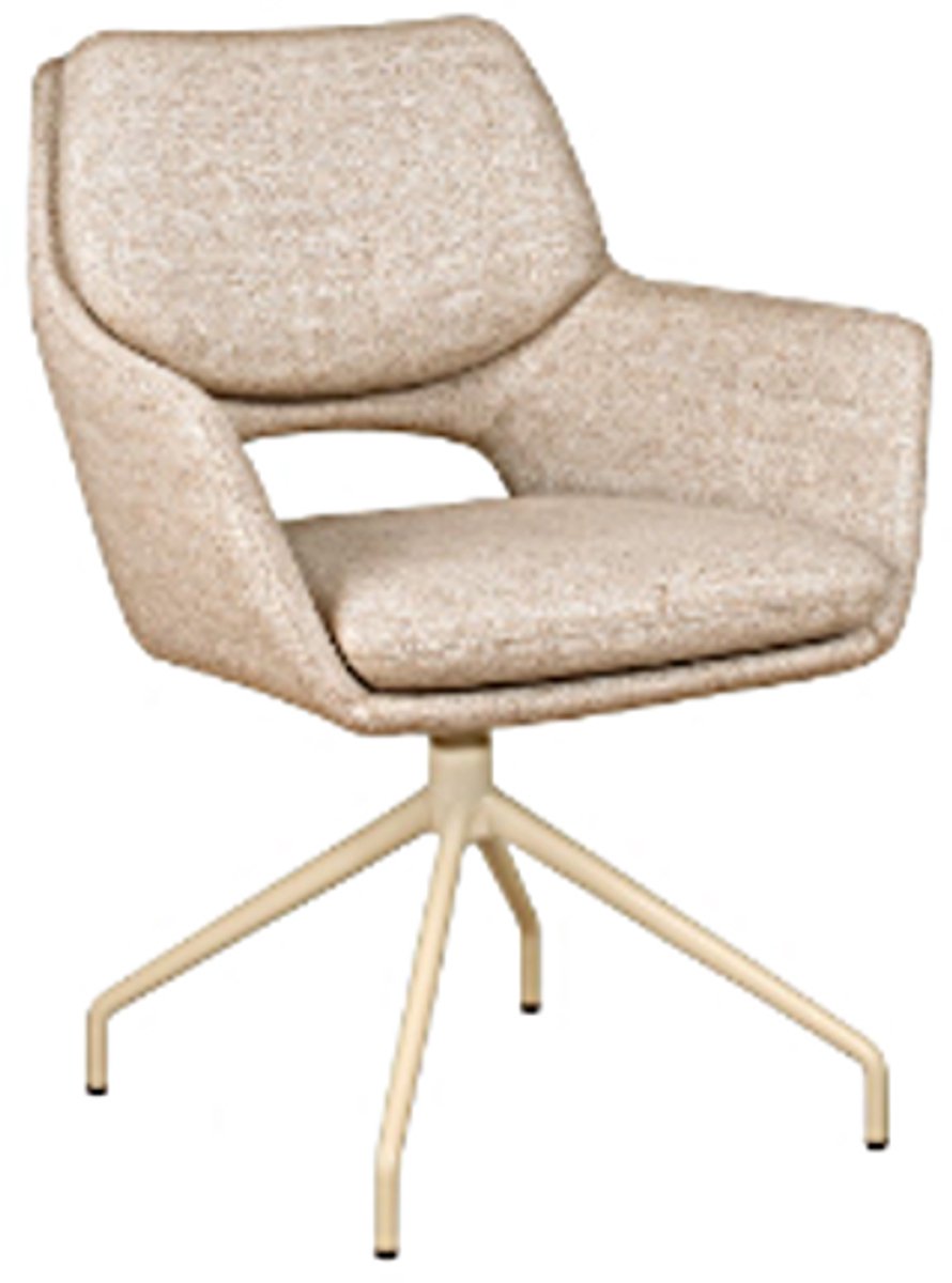 Eetkamerstoel Aarhus poot Atlas draaibaar beige - be amazing nature 01