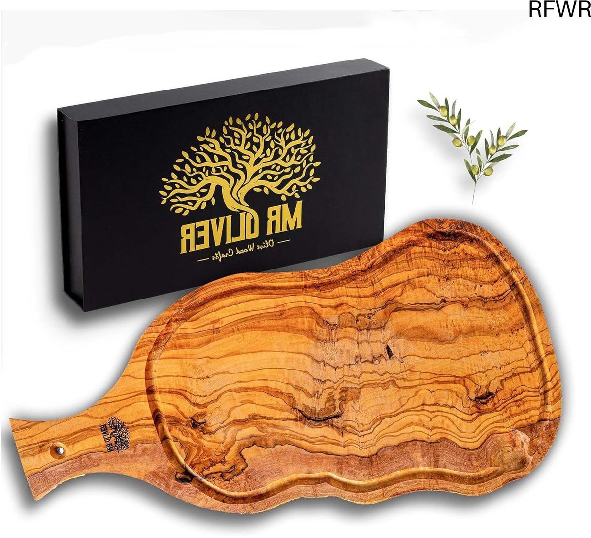 RFWR® Natuurlijke Olijfhouten Snijplank - Handgemaakt, Professioneel Keukenaccessoire