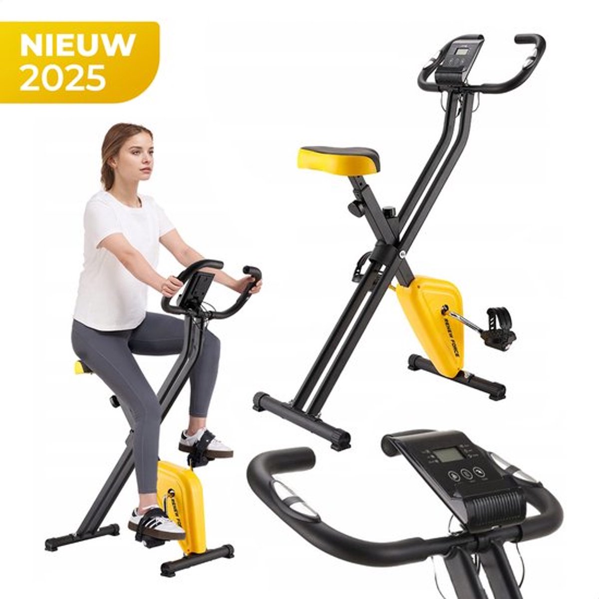 Opvouwbare Hometrainer – Compacte Hometrainer voor Beentraining – Met LCD Display & Verstelbare Weerstand – Voor Thuisfitness & Revalidatie