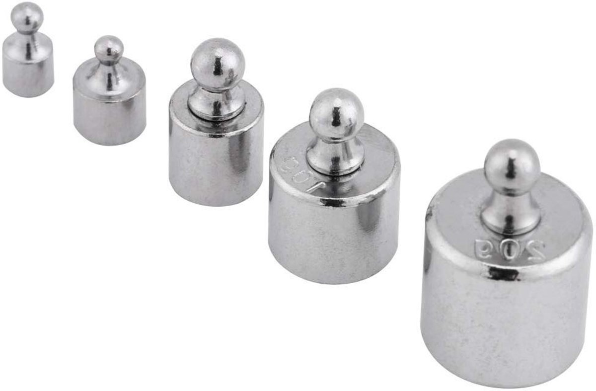 5 Delige Kalibratie Gewichten Set - 1G 2G 5G 10G 20G - Nauwkeurige Roestvrije Kalibratie Gewichten Test Kit