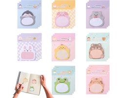 Set van 24 mini-zelfklevende notitieblaadjes met dieren - Notities voor school, kantoor, memo's - Scholieren, kindergeschenken - Feesttassenvullers - Leuk en praktisch.