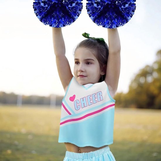 DTXYBC Déguisement Pompom Girl, Déguisement Pompom Girl Enfant, Deguisement Pompom Girl Fille Avec Pompoms Et Chaussettes, Costume Cheerleader Femme Pour Carnaval Cosplay Mascarade