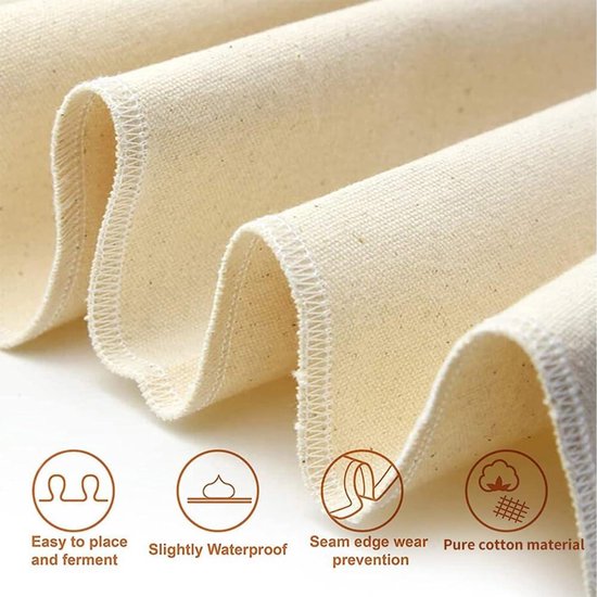 2 stuks linnen doeken, 75 x 45 cm, premium bakkerslinnen, deegdoek, premium brood-bakaccessoires, deegdoek van natuurlijk linnen, voor deegbereiding en bakken